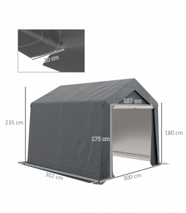Outsunny 3 x 3(m) Garden Storage Shed, Waterproof and Heavy Duty Portable Shed