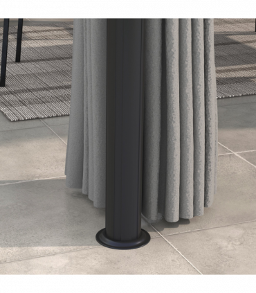 Outsunny 3 x 3(m) Patio Gazebo Garden Shelter w/ Mosquito Netting, Light Grey