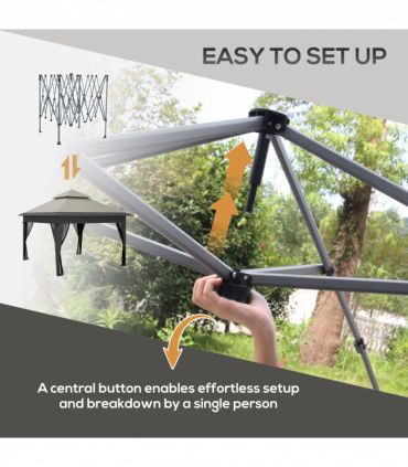 Outsunny 3 x 3(m) Pop Up Gazebo, Instant Shelter with Mosquito Netting, Grey