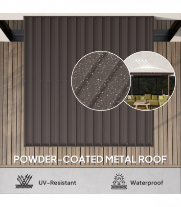 Outsunny 3 x 3(m) Waterproof Metal Pergola Easy to Assemble Lean to Pergola