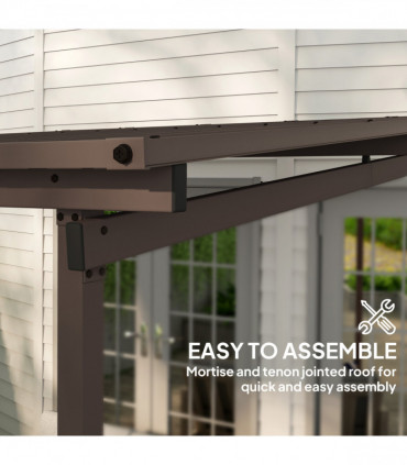 Outsunny 3 x 3(m) Waterproof Metal Pergola Easy to Assemble Lean to Pergola