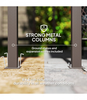 Outsunny 3 x 3(m) Waterproof Metal Pergola Easy to Assemble Lean to Pergola