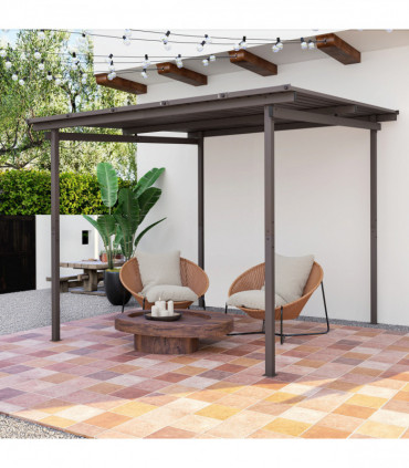 Outsunny 3 x 3(m) Waterproof Metal Pergola Easy to Assemble Lean to Pergola