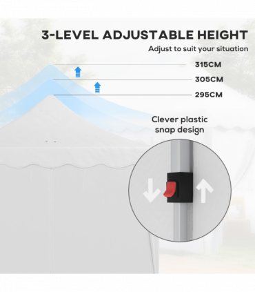 Outsunny 3 x 6m Pop Up Gazebo with Sides and Carry Bag, UPF50+, White