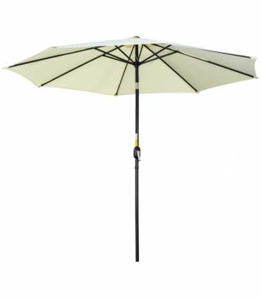 Outsunny 3(m) Patio Umbrella Outdoor Sunshade Canopy w/ Tilt & Crank Beige
