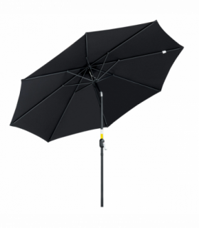 Outsunny 3(m) Patio Umbrella Outdoor Sunshade Canopy w/ Tilt & Crank Black