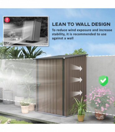 Outsunny 3.3ft x 3.4ft Outdoor Storage Shed Steel Garden Shed w/ Lockable Door
