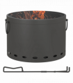 Outsunny 38cm Smokeless Wood Burning Firepit Metal Fire Pit, Dark Grey