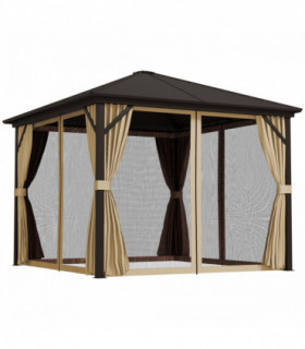 Outsunny 3x3(m) Hardtop Gazebo Outdoor Shelter with Aluminium Frame