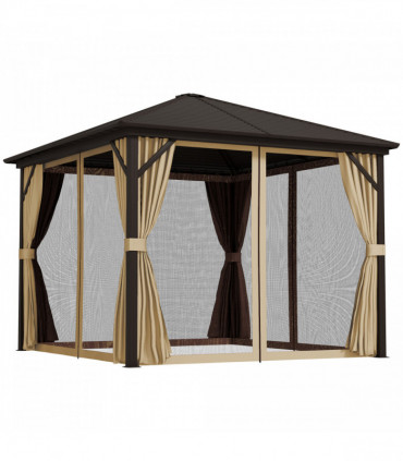 Outsunny 3x3(m) Hardtop Gazebo Outdoor Shelter with Aluminium Frame