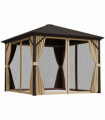 Outsunny 3x3(m) Hardtop Gazebo Outdoor Shelter with Aluminium Frame