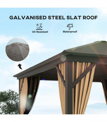 Outsunny 3x3(m) Hardtop Gazebo Outdoor Shelter with Aluminium Frame