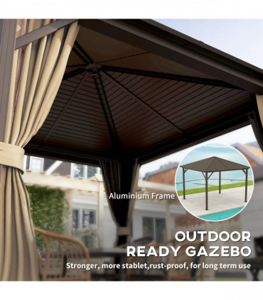 Outsunny 3x3(m) Hardtop Gazebo Outdoor Shelter with Aluminium Frame