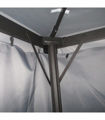 Outsunny 3x4m 2-Tier Gazebo Aluminium Garden Marquee Party Tent Dark Grey