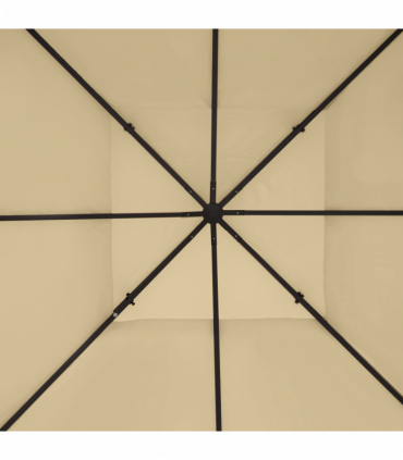 Outsunny 3x4m Gazebo Replacement Roof Canopy 2 Tier Top UV Cover Cream White