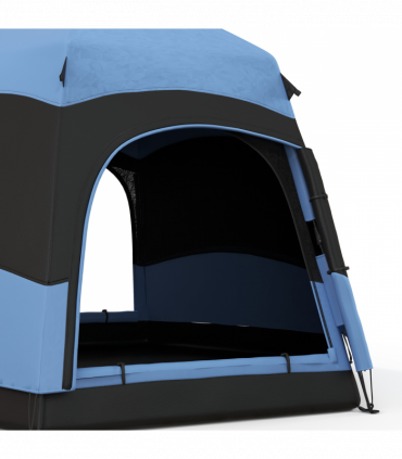 Outsunny 4 Person Pop Up Tent Camping Festival Hiking Shelter Family Blue&Black
