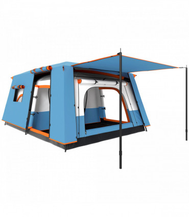 Outsunny 4-6 Man Camping Tent with 2 Bedroom, 3000mm Waterproof, Blue