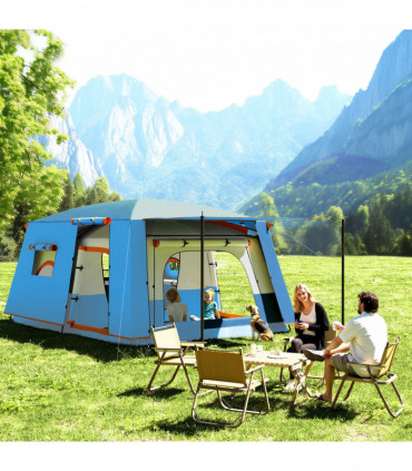 Outsunny 4-6 Man Camping Tent with 2 Bedroom, 3000mm Waterproof, Blue