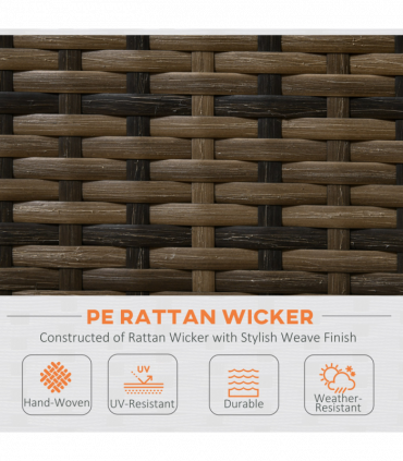 Outsunny 4Pcs Patio Rattan Sofa Garden Furniture Set with Table Cushions Orange