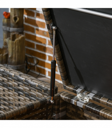 Outsunny 4Pcs Patio Rattan Sofa Garden Furniture Set with Table Cushions Orange