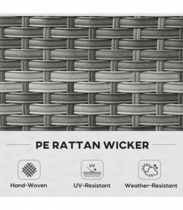 Outsunny 5 PCs Rattan Garden Furniture Set with Gas Fire Pit Table, Grey