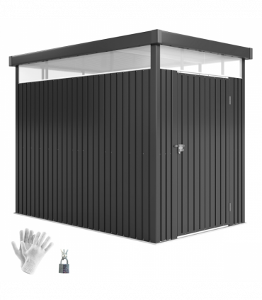 Outsunny 5.3 x 8.5ft Galvanised Steel Garden Shed with Roof Windows