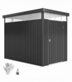 Outsunny 5.3 x 8.5ft Galvanised Steel Garden Shed with Roof Windows