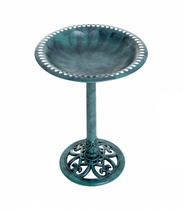 Outsunny 50cm Outdoor Bird Bath Fountain, Decrative Garden Feeder Stand Green