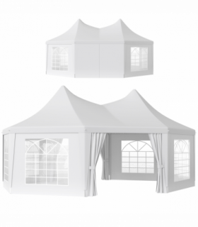 Outsunny 6.8 x 5m Garden Octagonal Gazebo Party Wedding Tent Heavy Duty Marquee