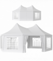 Outsunny 6.8 x 5m Garden Octagonal Gazebo Party Wedding Tent Heavy Duty Marquee