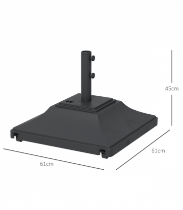 Outsunny 60kg Square Parasol Base with Wheels Fillable Plastic Umbrella Stand