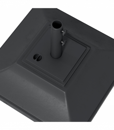 Outsunny 60kg Square Parasol Base with Wheels Fillable Plastic Umbrella Stand