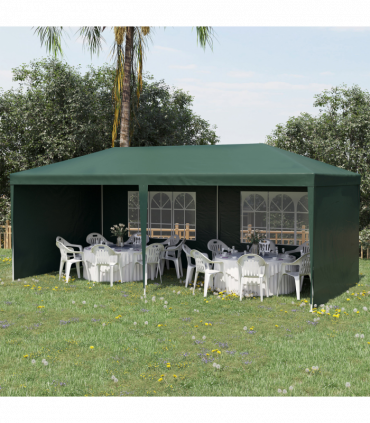 Outsunny 6m x 3m Garden Gazebo Marquee Canopy Party Tent Canopy Patio Green