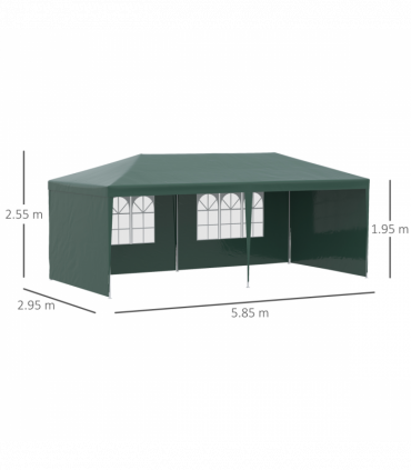 Outsunny 6m x 3m Garden Gazebo Marquee Canopy Party Tent Canopy Patio Green