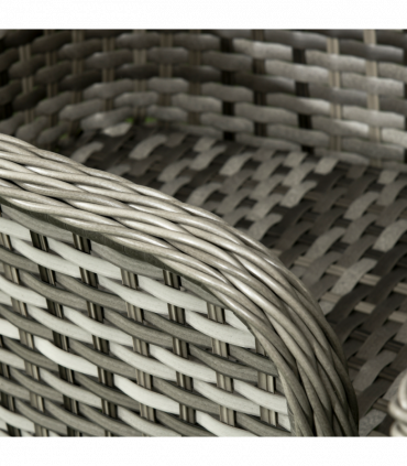 Outsunny 7 Pieces Rattan Dining Sets w/ Tempered Glass Umbrella Hole Table