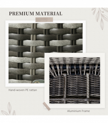 Outsunny 7 Pieces Rattan Dining Sets w/ Tempered Glass Umbrella Hole Table