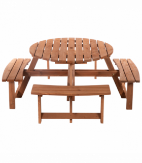Outsunny 8-Seater Wooden Picnic Set-Fir Wood