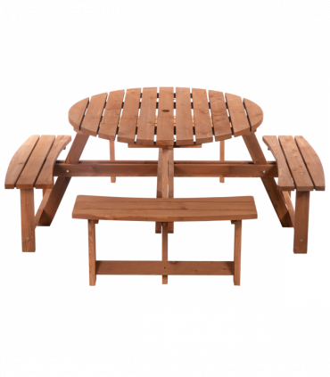 Outsunny 8-Seater Wooden Picnic Set-Fir Wood