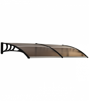 Outsunny 80 L x 195 W x 23 H cm Clear Polycarbonate Curved Awning Black