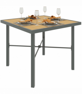 Outsunny 90cm Square Outdoor Patio Garden Dining Table with Umbrella Hole