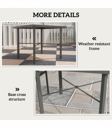 Outsunny 90cm Square Outdoor Patio Garden Dining Table with Umbrella Hole