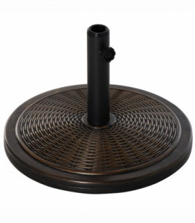 Outsunny Cantilever Offset Umbrella Base Cement Parasol Stand, Black