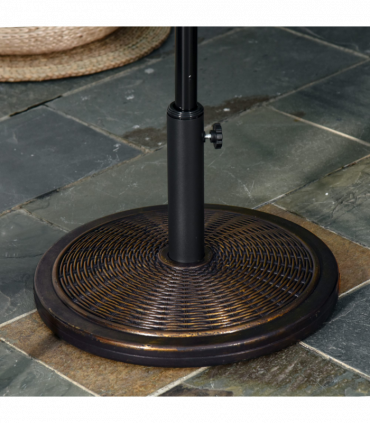 Outsunny Cantilever Offset Umbrella Base Cement Parasol Stand, Black