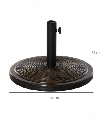 Outsunny Cantilever Offset Umbrella Base Cement Parasol Stand, Black