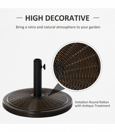 Outsunny Cantilever Offset Umbrella Base Cement Parasol Stand, Black