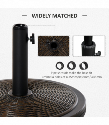 Outsunny Cantilever Offset Umbrella Base Cement Parasol Stand, Black