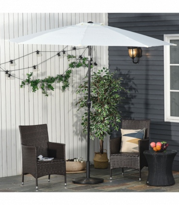 Outsunny Cantilever Offset Umbrella Base Cement Parasol Stand, Black