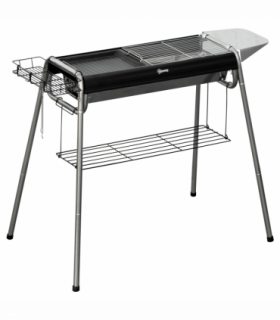 Outsunny Charcoal BBQ Grill with Griddle Plate, Black