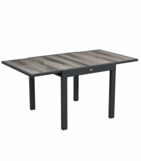Outsunny Extendable Outdoor Dining Table Aluminium Rectangle Patio Table Grey