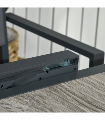 Outsunny Extendable Outdoor Dining Table Aluminium Rectangle Patio Table Grey